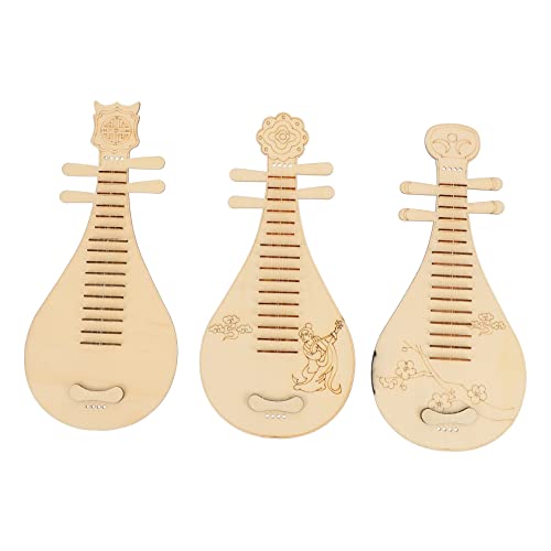 Gadpiparty 3 Stück DIY Holz Pipa Musikinstrumente im Chinesischen Stil DIY Spielzeuge für Musikalische Bildung Fördert Motorische Fähigkeiten und Liebe zur Musik von Gadpiparty