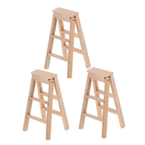 Gadpiparty 3 Stück Holzfischgrad -leitermodell Möbel Holzpuppen Für Puppenhaus Miniaturpuppenhaus -kit Puppenhaus Puppenfamilie Anziehpuppen Aus Holz Beige von Gadpiparty