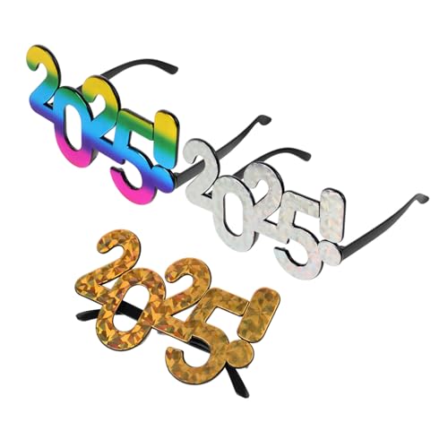 Gadpiparty 3 Stück Neujahrsbrille Teiliges Partybrillen Leichtem Robustem Kunststoff Bunte Goldene Silberne Foto Requisiten für Silvester Geburtstag Festliche Anlässe Auffällige Eyewear Gadpiparty 3 Stück Neujahrsbrille Teiliges Partybrillen Leichtem Robustem Kunststoff Bunte Goldene Silberne Foto Requisiten für Silvester Geburtstag Festliche Anlässe Auffällige Eyewear von Gadpiparty