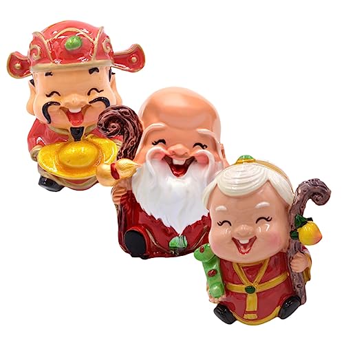 Gadpiparty 3st Geburtstagstorte Dekoration Chinesische Geburtstagsparty-dekorationen Alter Mann Japanische Kuchendekoration Geburtstagsfeier Figur Langlebigkeit Armaturenbrett Harz Ältere von Gadpiparty