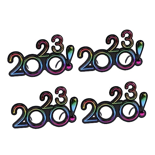 Gadpiparty 4 Stück 2023 Neujahrsbrille Frohes Neues Jahr Brillen Spaßbrillen Des Neuen Jahres Lustige Partybrille Brillengestelle Bankett Pc-rahmen Aus Kunststoff (ohne Linse) Silvester von Gadpiparty