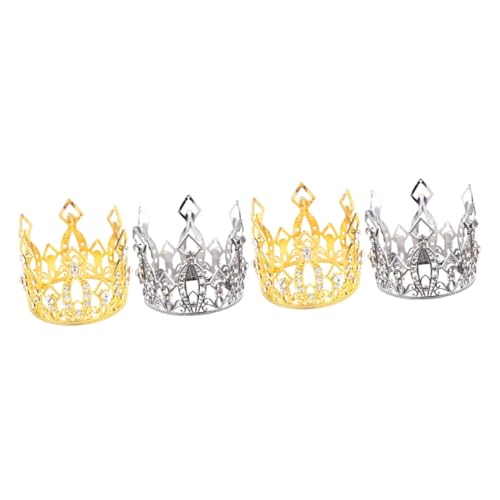 Gadpiparty 4 Stück Geburtstagstorte Krone Dekoration Geburtstagstorte Auswählen Prinzessin Königlicher Prinzenkuchen Schicke Dekoration Mini-charms Aluminiumlegierung Kind Jahrgang Muffin von Gadpiparty
