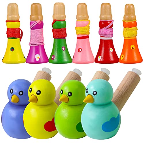 Gadpiparty 10 Stück Holzvogel Blowouts Pfeife Spielzeug Kleine Holztrompete Tierpfeife Vogelgeräuschemacher Pfeifen Pädagogischer Rhythmus Musikinstrument Spielzeug Für Kinder von Gadpiparty