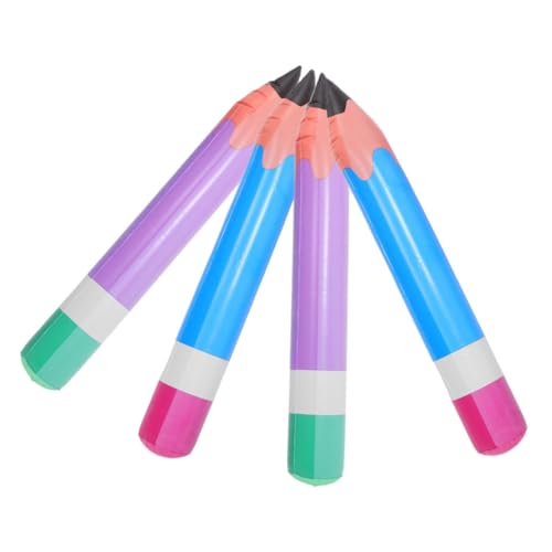 Gadpiparty 4 Stück aufblasbares Bleistiftspielzeug riesiger bleistift Gold erste Blau Weiß bleistifte Bleistiftdekorationen für das Klassenzimmer zurück zu schulballons Bleistiftstifte PVC von Gadpiparty