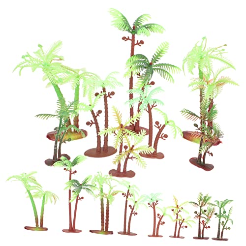 Gadpiparty 40 Stück Kokosnuss-Ornament Aquariumlandschaftsdekor Kleine Fischtankdekoration Aquarienverzierung Groß Dekorationen Für Aquarien Kokospalmen-Ornamente Pflanzen Baum Anlage Plastik von Gadpiparty