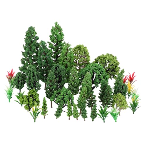 Gadpiparty 40 Stück Teiliges Miniatur Modellbäume Realistisch Detailreiche Plastik Bäume Gemischte Landschaftsbäume für Diorama Modelleisenbahn DIY Mini Landschaftsdeko Robust und Kompakt von Gadpiparty