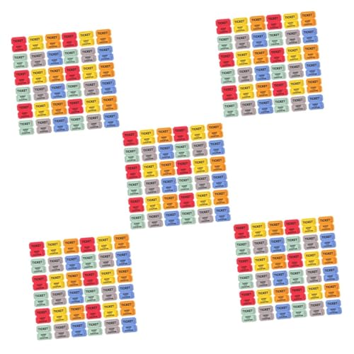 Gadpiparty 5 Sätze Lottoscheine Verlosungstickets -Tickets Farbige Tickets Festival-Tickets Konzerttickets Partytickets Konzertkarten Doppeltes Offsetpapier 600 Stück * 5 von Gadpiparty