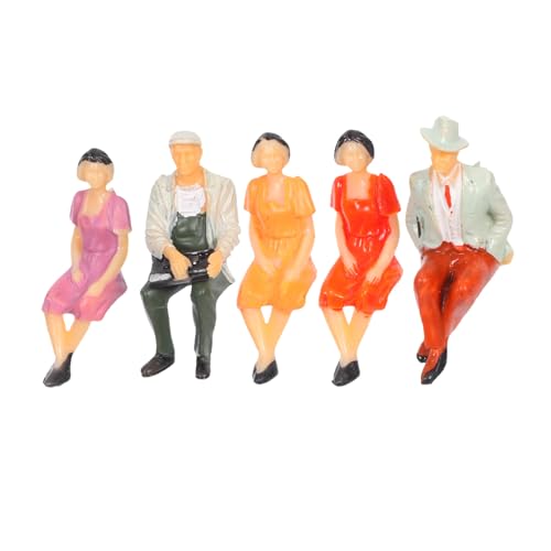 Gadpiparty 5 Stück Maßstab Farbige Sitzende Puppen für Puppenhaus Diorama und Sandtisch Detailreich Gefertigte Figuren für Bastler und Sammler von Gadpiparty