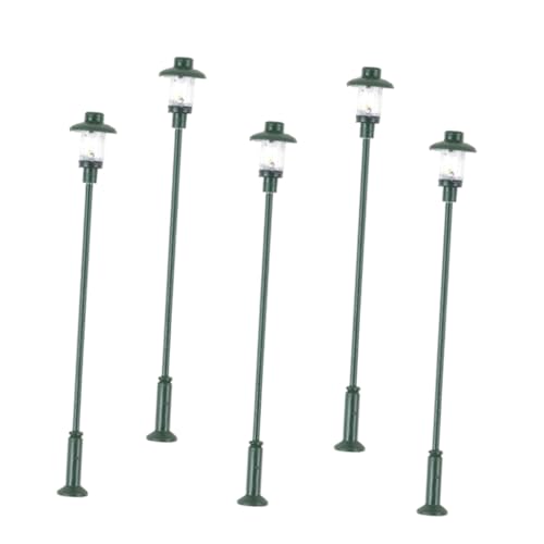 Gadpiparty 5 Stück Mikro-Landschaftsgartenleuchte Outdoor- Tisch Gartendekoration mikrolandschaft Modellbau Material Puppenhauslampe Miniaturdekor Lampenmodell Edelstahl Plus abs Green von Gadpiparty
