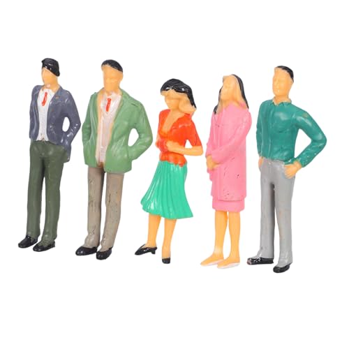 Gadpiparty 5 Stück Miniatur Figuren Realistische Handbemalte Architektur Modelleisenbahn Menschen Detailreiche Farbige Miniatur-Personen für Dioramen und Landschaftsmodelle von Gadpiparty