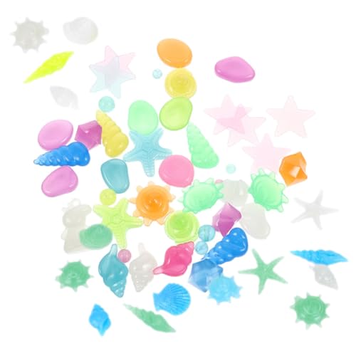 Gadpiparty 50 Stück Leuchtsteine für Aquarium Dekorative Zarte Fluoreszierende Kieselsteine Langlebige Wasserfeste Aquarium Deko Geeignet für Fische Garnelen und Wasserpflanzen von Gadpiparty