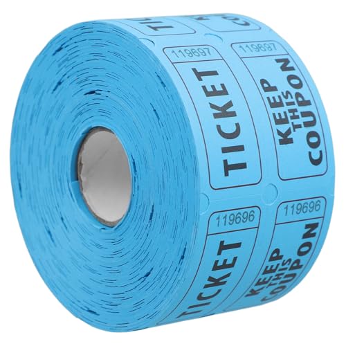 Gadpiparty 500 Stück Rolle Lottoscheine Weihnachtskarten Eintrittskarten Für Veranstaltungen Doppelte Tombola-Tickets Lose Für Die Feiertags-tombola Verlosen Sky-Blue 170g Doppeloffsetpapier von Gadpiparty