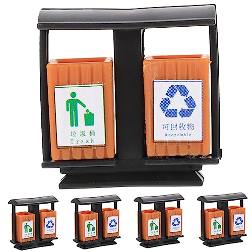 Gadpiparty 5Stücke Mini Müllbehälter Dekorative Abfallbehälter für Puppenhaus und Tischgestaltung Realistische Miniaturmodelle Perfektes DIY Material für Straßen und Szenendekoration von Gadpiparty