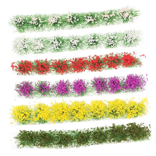 Gadpiparty 6 Boxen Kunstrasen-Cluster künstlich falsche Blumen für draußen falsches Blumendekor simulierter Blütenstand Landschaftsblumenbüschel DIY Sandtischmaterial Harz von Gadpiparty