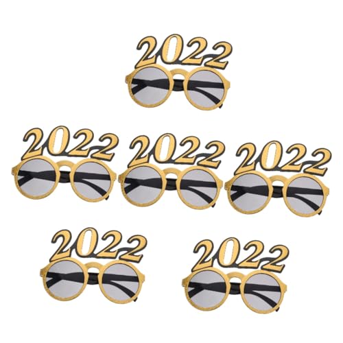 Gadpiparty 6 Stk 2022 Brille 2022 Weihnachtsfeierbrille 2022 Partybrille Silvester Dekorationen Nummer Heiligabend Sonnenbrille Feier Party Gefallen Leistungsrequisiten Erwachsener Kind von Gadpiparty