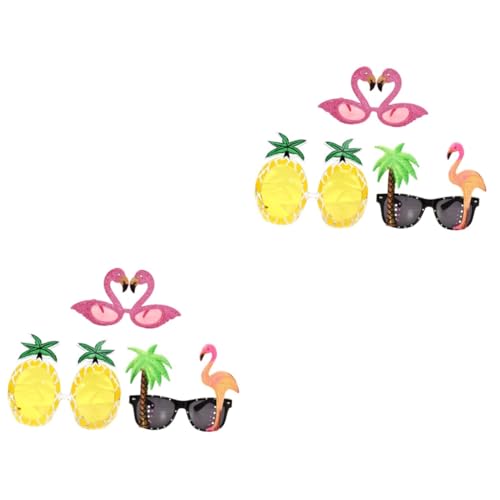 Gadpiparty 6 Stk Pool-party-foto-requisiten Ananas Neuheit Gläser Sommer-strand-sonnenbrille Flamingo-brille Für Den Strand Luau-partyzubehör Schnapsgläser Ananas-gläser Hawaii Lustig von Gadpiparty