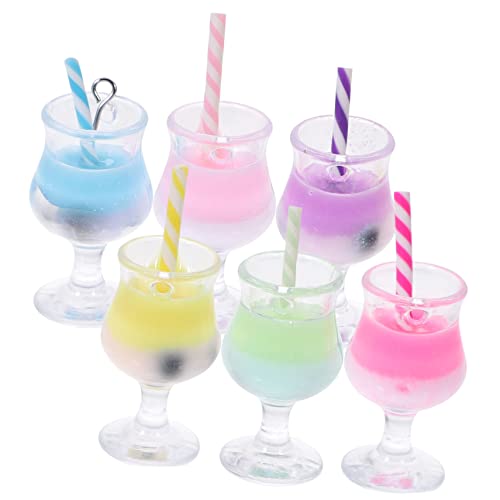 Gadpiparty 6 Stück Maßstab Realistische Mini Flaschen Blau Lila Gelb Grün Langlebiges Kunststoff Zubehör für DIY Tiny House Dekoration von Gadpiparty