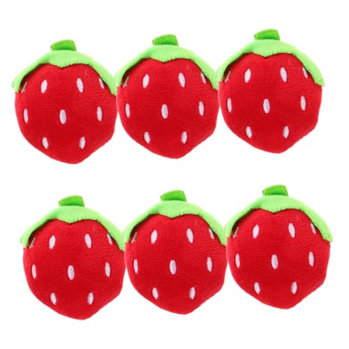 Gadpiparty 6 Stück Mini Erdbeer Plüschspielzeug Süße Weiche Handtaschen Anhänger für Sensory Toy für Weihnachten Partys und Belohnungen im Klassenzimmer von Gadpiparty