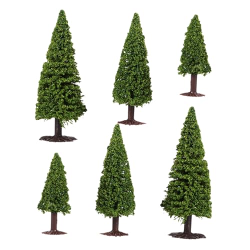 Gadpiparty 6 Stück Modellkiefer Mini Kleine Bäume Wald Landschaft Architektur Baum Topiary Szenen-Layout-Modell grüner Landschaftsbaum sandtisch DIY Modell Eisen Green von Gadpiparty