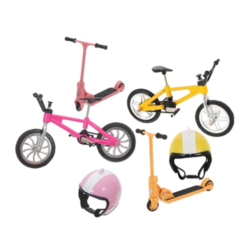 Gadpiparty 6 Stück Puppenhaus-Modell Minifahrräder Dirt Bike Mini-Skateboards für die Finger Mini-Fahrrad Fahrradräder Dollhouse Decor Plastik von Gadpiparty