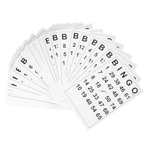 Gadpiparty 60 Stück Bingo-Karten, leicht zu lesende Jumbo-Bingo-Karten, Bingo-Papierspielkarten für lustige Bingo-Versammlungen, Partygeschenke, weiß Gadpiparty 60 Stück Bingo-Karten, leicht zu lesende Jumbo-Bingo-Karten, Bingo-Papierspielkarten für lustige Bingo-Versammlungen, Partygeschenke, weiß von Gadpiparty