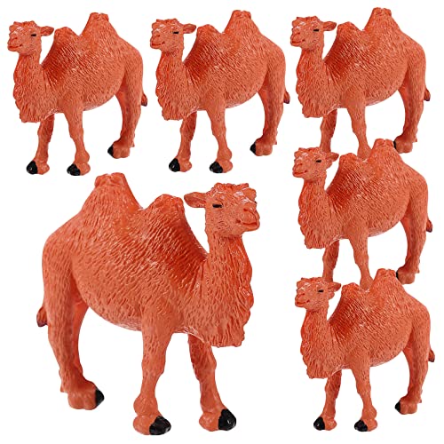 Gadpiparty 6Er-Pack Kamelfiguren Miniatur-Kamelmodell Mini-Tiermodelle Tierwelt Baktrisches Kamel Spielzeug Für Tisch Schreibtisch Tortenaufsatz Statue Heimdekoration von Gadpiparty