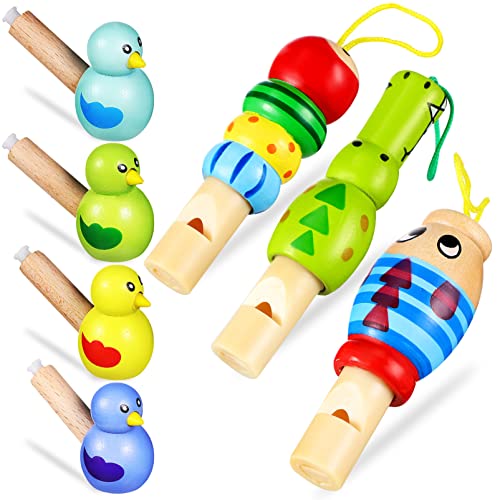 Gadpiparty 7 Stück Tier-Holzpfeifen Für Kinder Entzückende Vogelpfeifen Musikinstrument Entwicklungsspielzeug Krachmacherpfeifen Für Geburtstagsfeierbevorzugungen von Gadpiparty