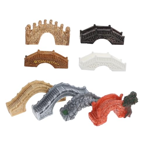 Gadpiparty 8 Stück Teiliges Miniatur Bogenbrücke Resin Gartenornament für Feengärten und Miniaturteiche für DIY Dekoration und Kreative Gartenprojekte von Gadpiparty