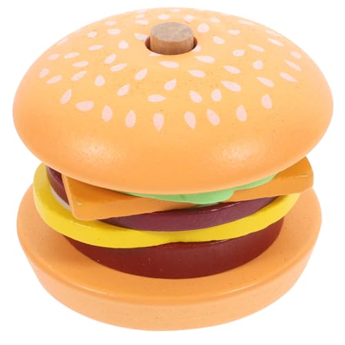 Gadpiparty Burger- Stapelspielzeug Rätsel Für Hamburgerspielzeug Für Essen Künstliche Hamburger Hamburger Ring-Stacker- Holz von Gadpiparty