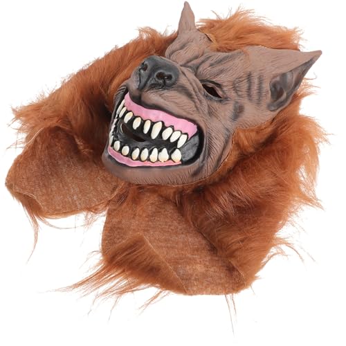 Gadpiparty Gruselige Wolfsmaske Wolf-cosplay-maske Halloween-werwolf-maske Volltierkopfmaske Werwolf-kopfmaske Halloween-gruselmaske Werwolfkostüm Für Emulsion Kleidung Atmungsaktiv von Gadpiparty