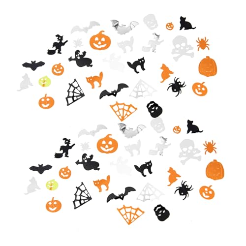 Gadpiparty Halloween Party PVC Tischstreuer Bunte Scatter mit Kürbis Spinne Schädel Geist Fledermaus für Gruselige Tischdeko Party Supplies und Halloween Feier von Gadpiparty