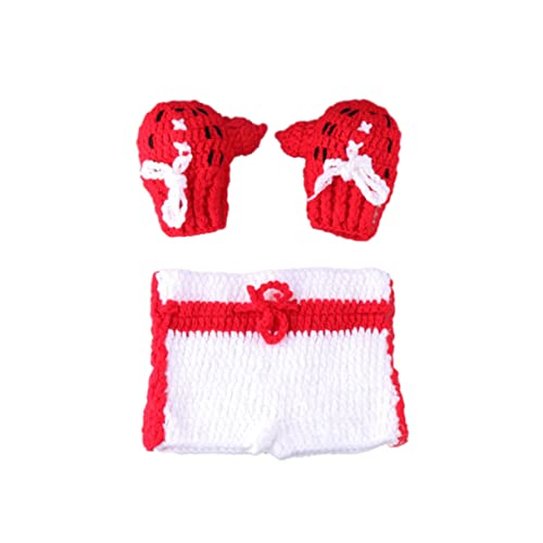 Gadpiparty Kinderanzug Kleid für Mädchen Kinderkostüm Outfits für Mädchen Kleider Kinderkleidung Requisiten für die Babyfotografie Baby-Outfits neugeboren einstellen Boxhandschuhe rot von Gadpiparty