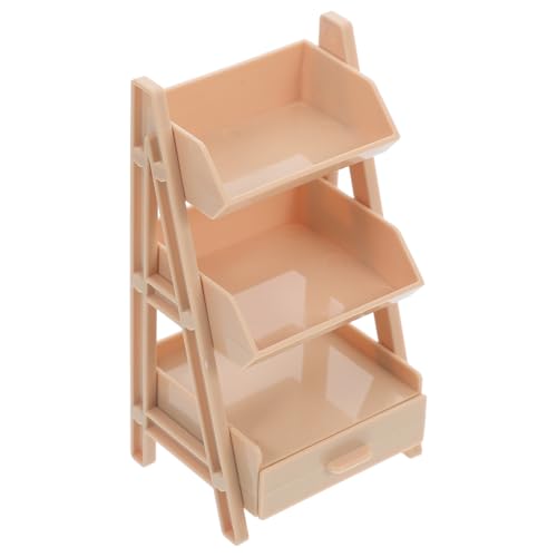Gadpiparty Miniaturregal Minischrank für Mini-Miniaturmodell Puppenhaus Bücherregal Gestell Mini-Puppenhauszubehör Puppenstubenregal Miniatur-Dinge Miniaturpflanzen Plastik Khaki von Gadpiparty