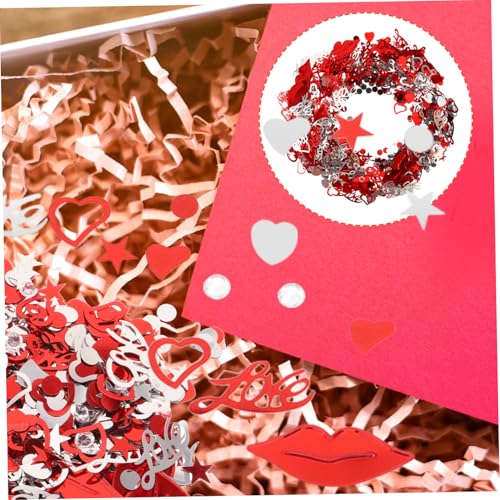 Gadpiparty Romantisches Valentinstag Konfetti PVC Dekoration für Hochzeit Party mit Roten Lippen Love Sternen und Wasserdiamanten Langlebig Einfach zu Streuen Vielseitig Einsetzbar von Gadpiparty