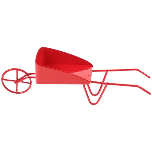 Gadpiparty Spielzeug-Miniaturschubkarre Puppenhaus-Miniaturschubkarre Zubehör Für Wagenmodelle Minikarren Für Actionfiguren Mikrolandschaftsdekorationen Rot von Gadpiparty