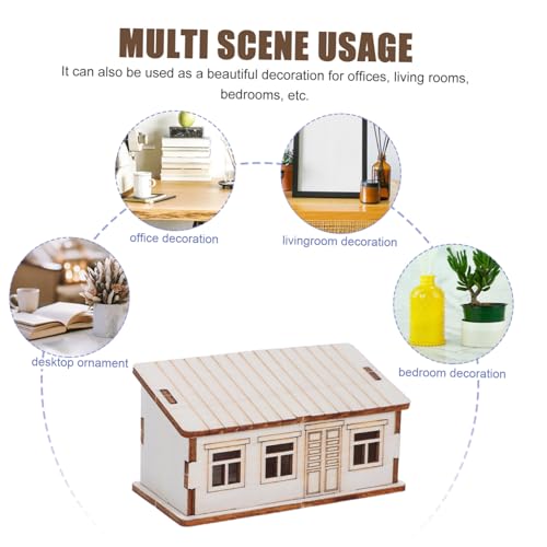 Gadpiparty Unfertiges Holzhaus DIY Bausatz Kleine Holzblockhütte zum Bemalen Rustikales Holzmodell für Weihnachtsdeko Vielseitige Tischdekoration und Geschenkidee von Gadpiparty