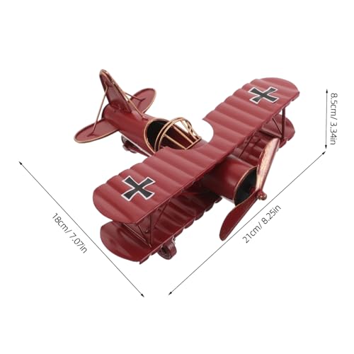 Gadpiparty Vintage Eisen Flugzeug Modell Retro Airplane Figurine Robuste Eisenkunst Dekoration für Kinderzimmer Büro Bücherregal Lernspielzeug für Luftfahrtfans Sammler von Gadpiparty