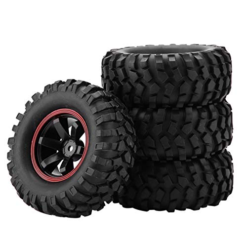 Gaeirt 4 Stück RC-Reifen, 96mm RC-Autoreifen aus Gummi rutschfeste Radreifen mit Naben, 12 Mm Sechskant, Schaumstoffeinlagen, Für 1:10 RC Crawler Offroad Truck Car von Gaeirt