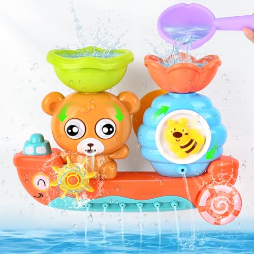Gaethra Badewannenspielzeug, Badespielzeug Baby ab 1 Jahr, Wasserspielzeug Kinder Spielzeug ab 1 2 3 4 Jahr Mädchen Junge, Badewannen Spielzeug mit Saugnapf, Badespielzeug für Jungen Mädchen Geschenk Gaethra Badewannenspielzeug, Badespielzeug Baby ab 1 Jahr, Wasserspielzeug Kinder Spielzeug ab 1 2 3 4 Jahr Mädchen Junge, Badewannen Spielzeug mit Saugnapf, Badespielzeug für Jungen Mädchen Geschenk von Gaethra