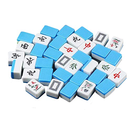 GagalU Majong-Sets, tragbares chinesisches Mahjong-Set mit 144 Spielsteinen, traditionelle chinesische Mahjong-Spiele mit Aufbewahrungstasche, Tischdecke, Reise-Familien-Freizei von GagalU