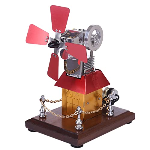 Metall-Präzisionsmaschinenspielzeug – Windmühlen-Dampfmaschinenmodell – Klassische funktionierende Dampfmaschine, pädagogisches Physik-Experimentierset von GagalU