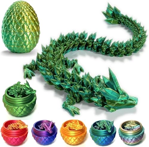 Gahwa 3D Gedrucktes Drachenei,2024 Geheimnisvolle Drachen Spielzeug, Realistische Realistische Beweglicher Drachen Figuren,Überraschung Easter Dracheneier, Wohnkultur (Gelbgrün) von Gahwa