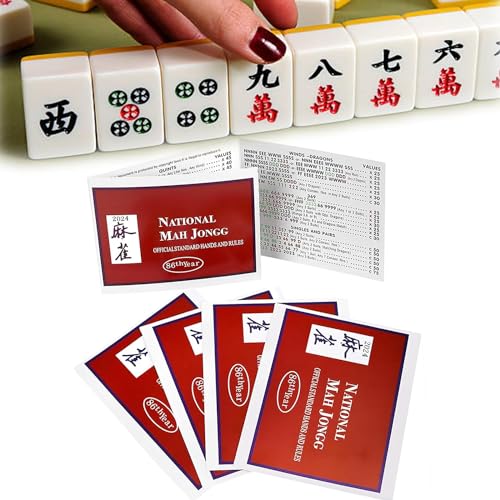 Mahjong Cards National Mahjong Große Karte Rules – Upgrade Mahjong Karte, 2024 Universal Mah Jongg League Hands and Rules (Rot*4) von Gahwa
