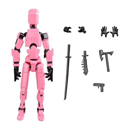 T13 Action Figure, 2024 New T13 Action Figures 3D-Druck von Beweglichen Figuren mit Mehreren Gelenken, Roboter-Actionfigur, Desktop-Dekorationen (Rosa) von Gahwa