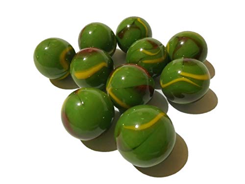 10 Murmeln Drache grün mit Muster ca. 22mm aus Glas, Glasmurmel, Glaskugel (120090) von Gaide und Petersen
