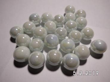 Gaide und Petersen 25 Murmeln Weiße Perle glänzend Weiß, 14mm, Glaskugel, Kugel aus Glas (130102) von Gaide und Petersen