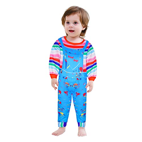 Gaifully Chucky Kostüm für Kinder, Jungen, Mädchen, Kinderspiel, Halloween, Midi-Kleid für Party, Show, 3–12 Jahre von Gaifully