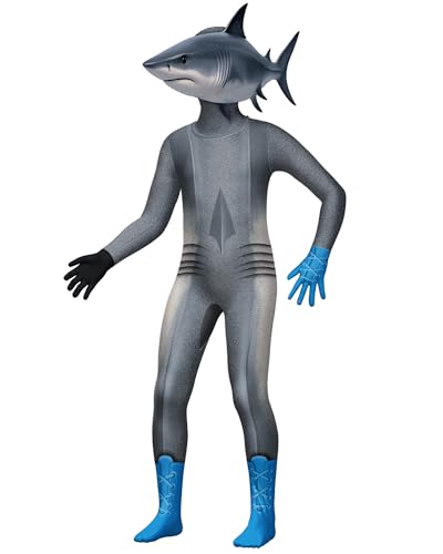Gaifully Jungen Tralalero Tralala Kostüm Cosplay Kostüm Brainrot Jungen Verkleidung Overall mit Maske für Halloween Karneval Maskerade Party von Gaifully