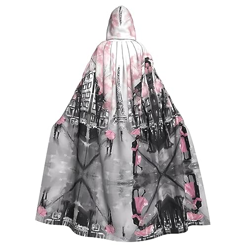 Gajher Paris Street Eiffelturm Uni Kapuzenumhang mit rosa Blumenmuster - Rollenspiel Kostüm - Perfekt für Weihnachten, Mottopartys und Halloween Gajher Paris Street Eiffelturm Uni Kapuzenumhang mit rosa Blumenmuster - Rollenspiel Kostüm - Perfekt für Weihnachten, Mottopartys und Halloween von Gajher