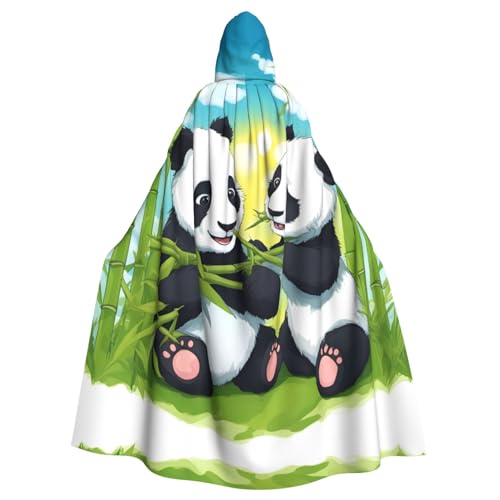 Gajher Two Happy Pandas Uni Kapuzenumhang – Rollenspiel-Kostüm in voller Länge – perfekt für Weihnachten, Mottopartys und Halloween von Gajher